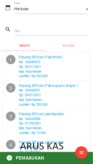 Aplikasi Pencatatan Air PAM versi Mobile
